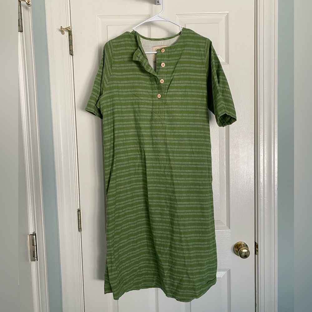 Ace & Jig Arena Dress green striped cotton shift dress
